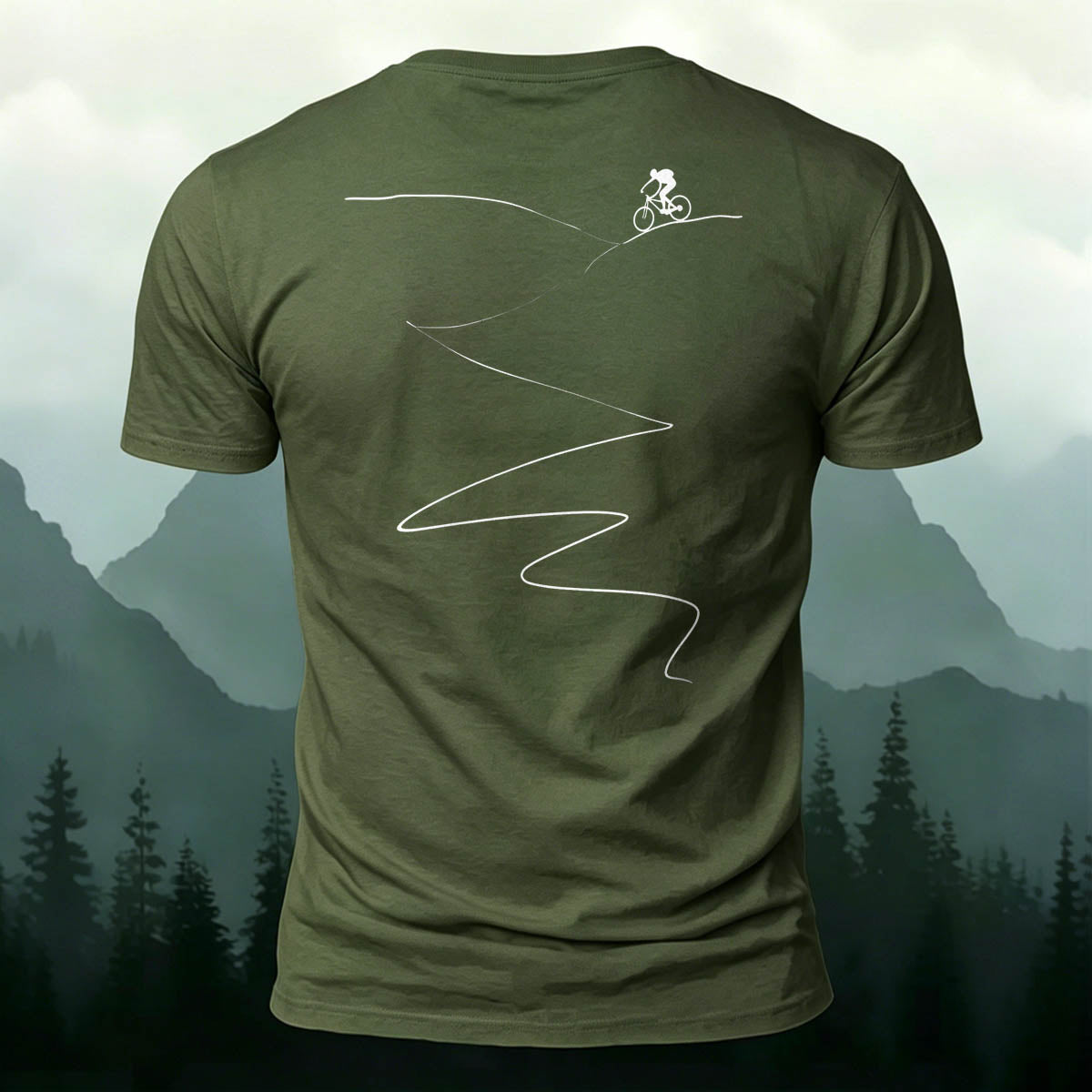 Cycling Simple Line Breathable Crew Neck T-Shirt