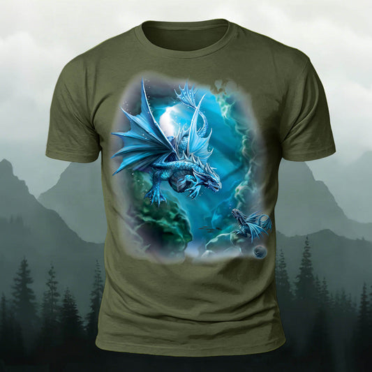 Sublimation Storm Dragon Casual T-Shirt