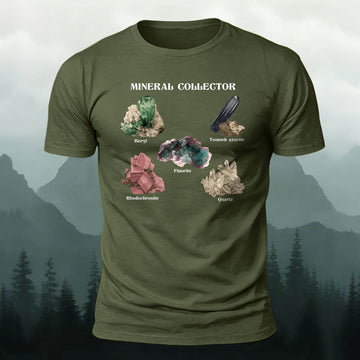 Premium Cotton Vintage Crystal Mineral Graphic Casual Tee