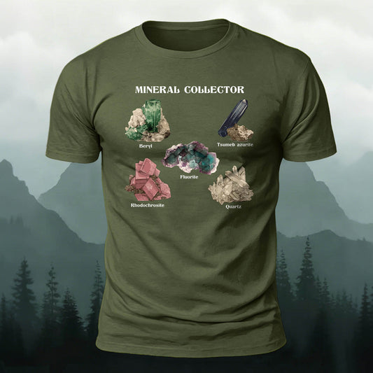 Premium Cotton Vintage Crystal Mineral Graphic Casual Tee