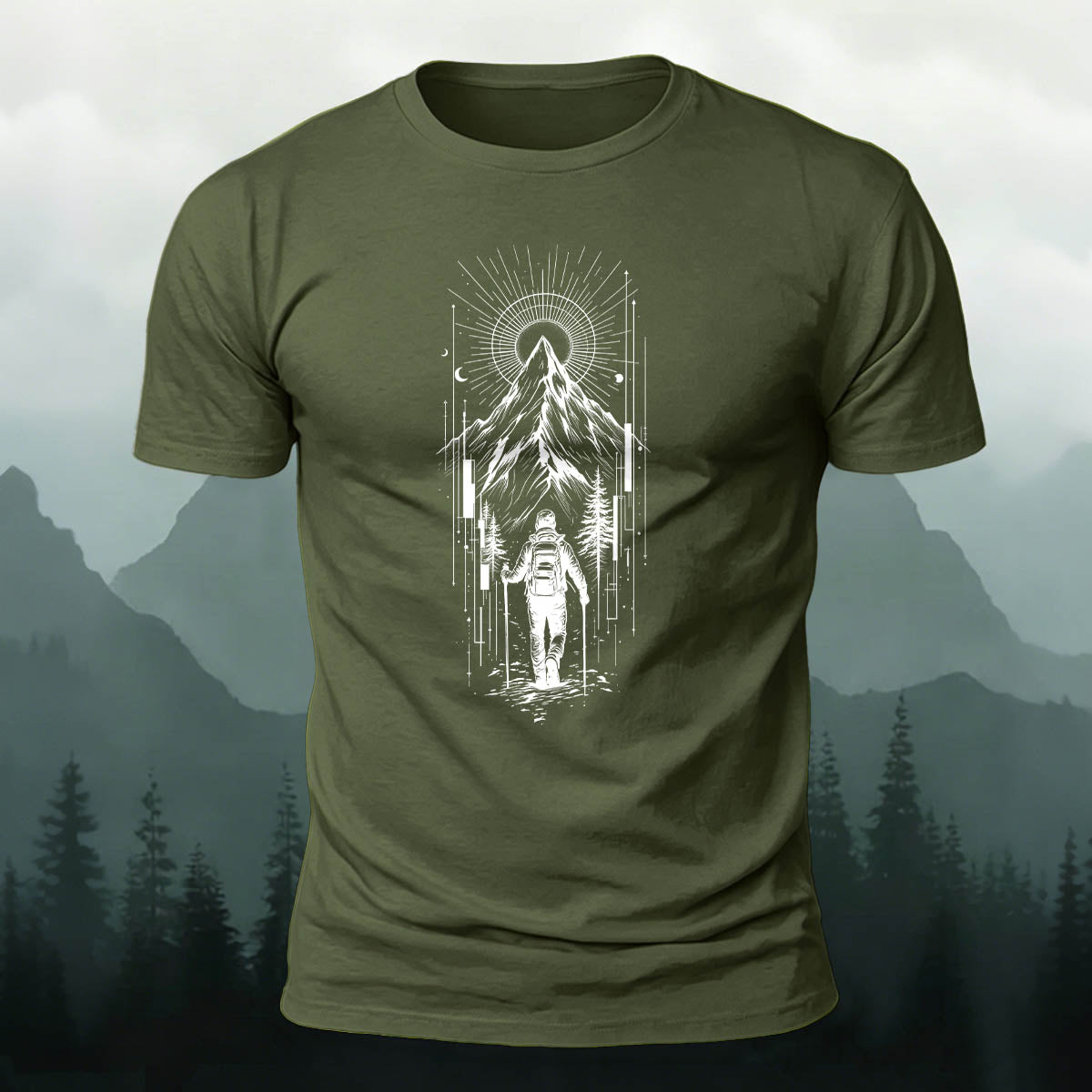 Conquering Snow-Capped Mountains Casual Outdoor Cotton Tee