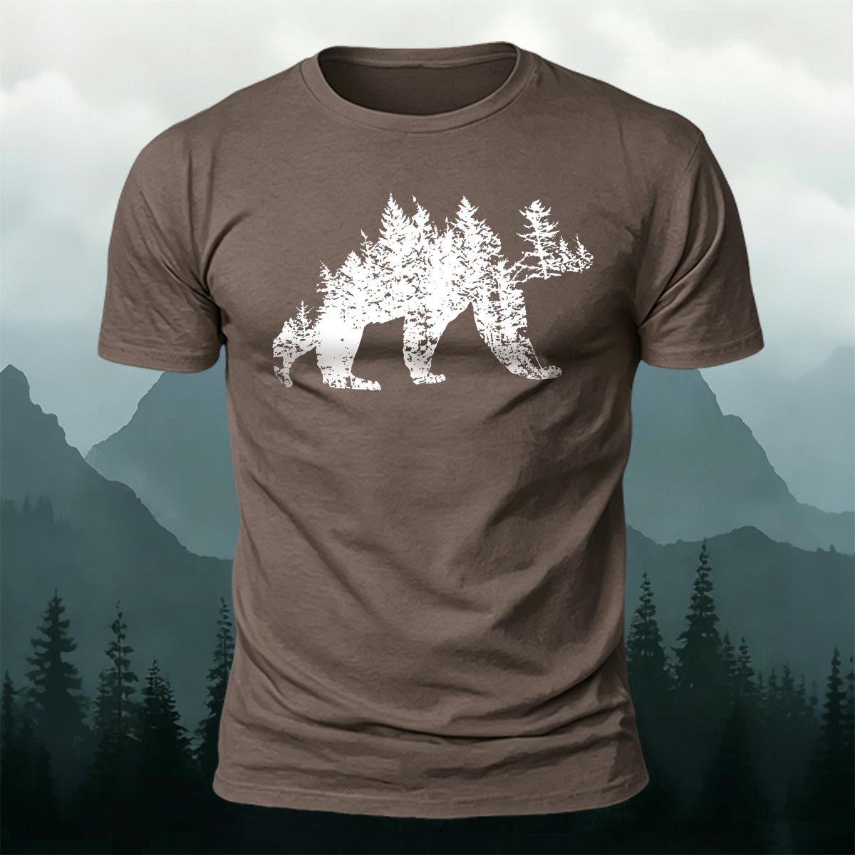Artistic Dinosaur Illustration Premium Cotton Casual T-Shirt