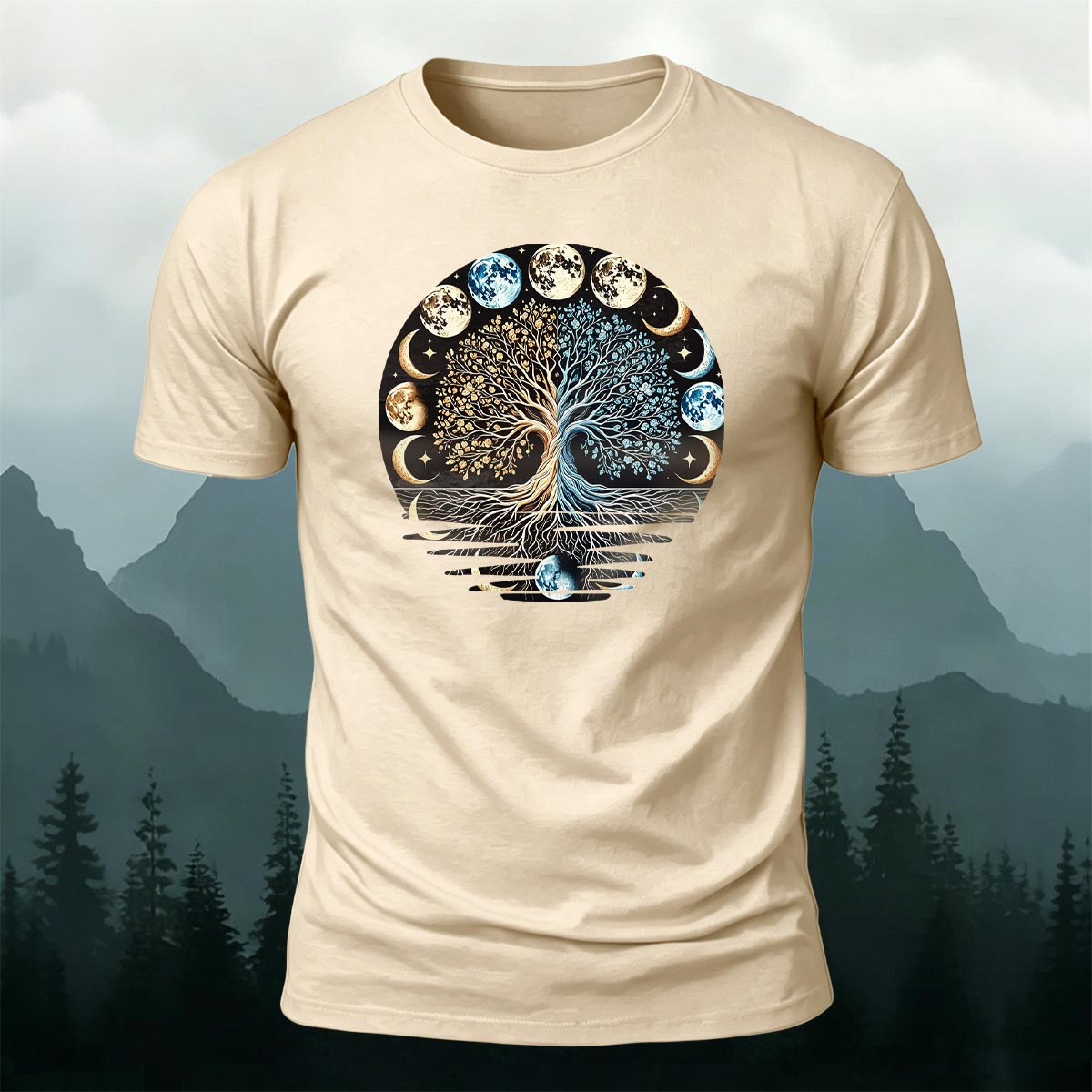 Tech Moon Fashion Print Casual Cotton T-Shirt