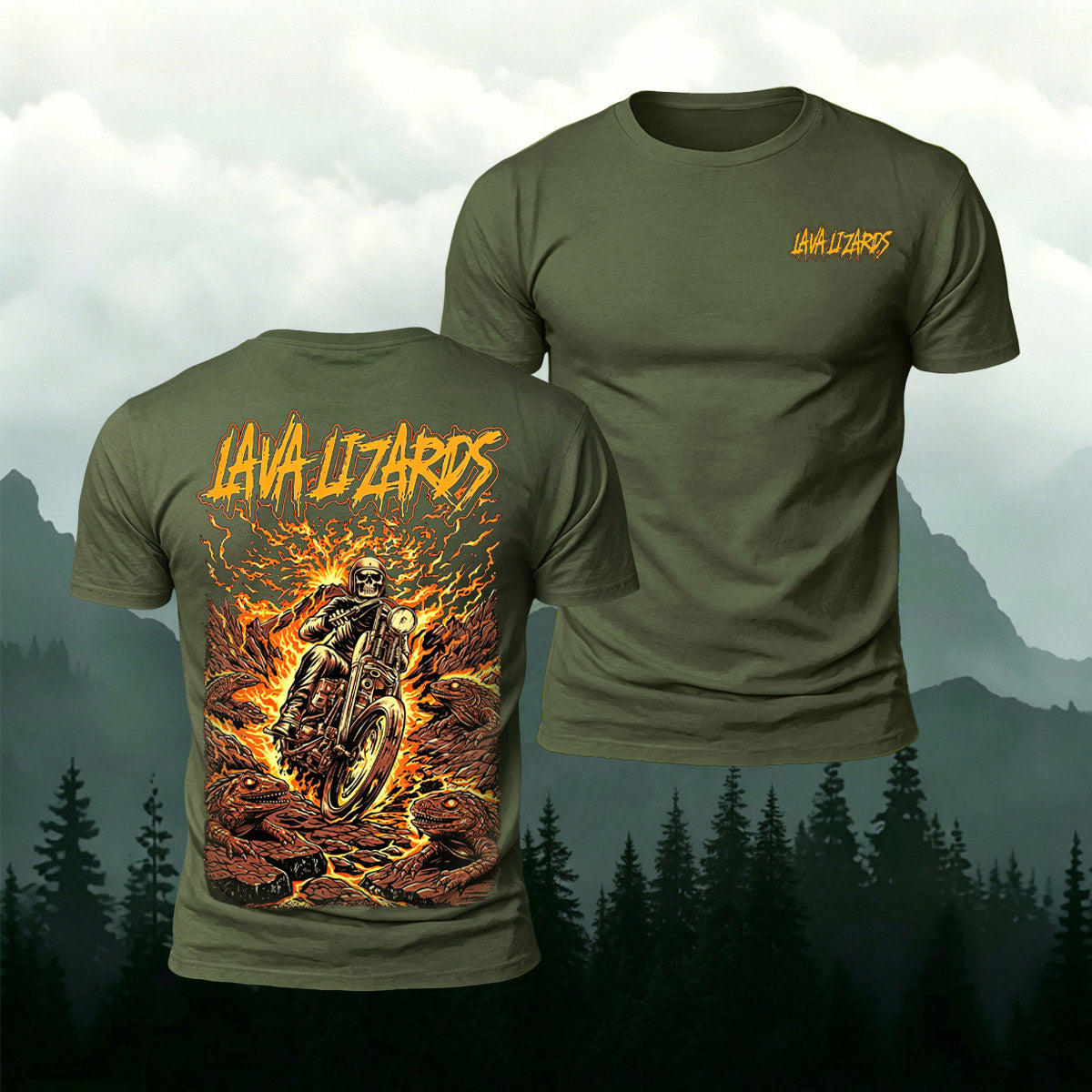 Black Metal-Style Print Casual Cotton T-Shirt