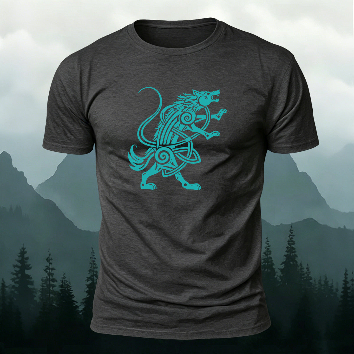 Mythical Wolf Totem Print Cotton Versatile T-Shirt