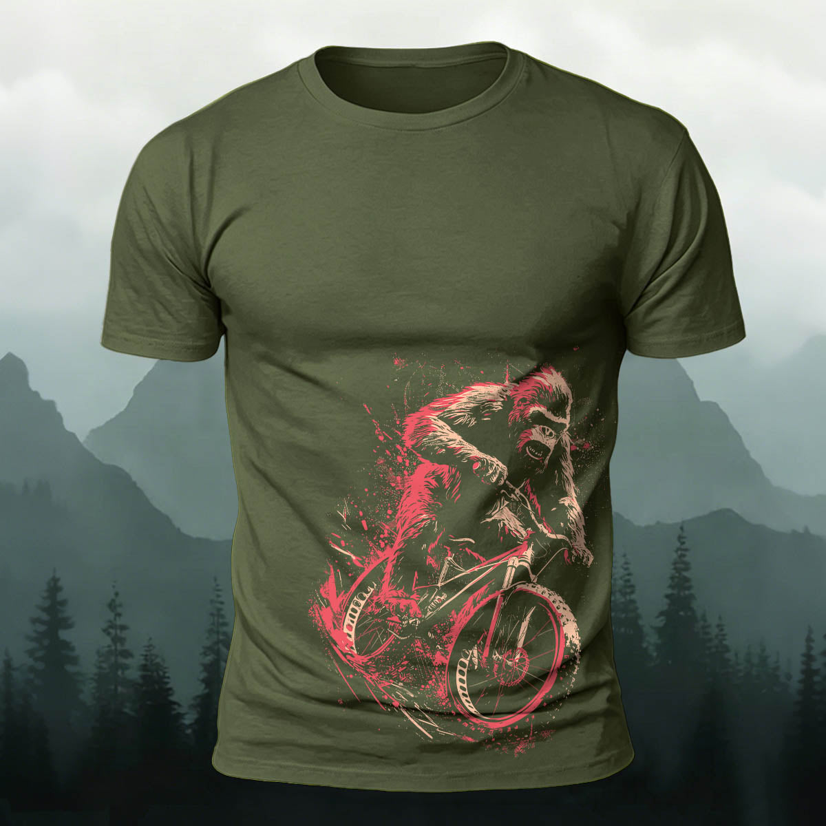 Orangutan Cycling Fun Graphic Casual Breathable Tee AMG