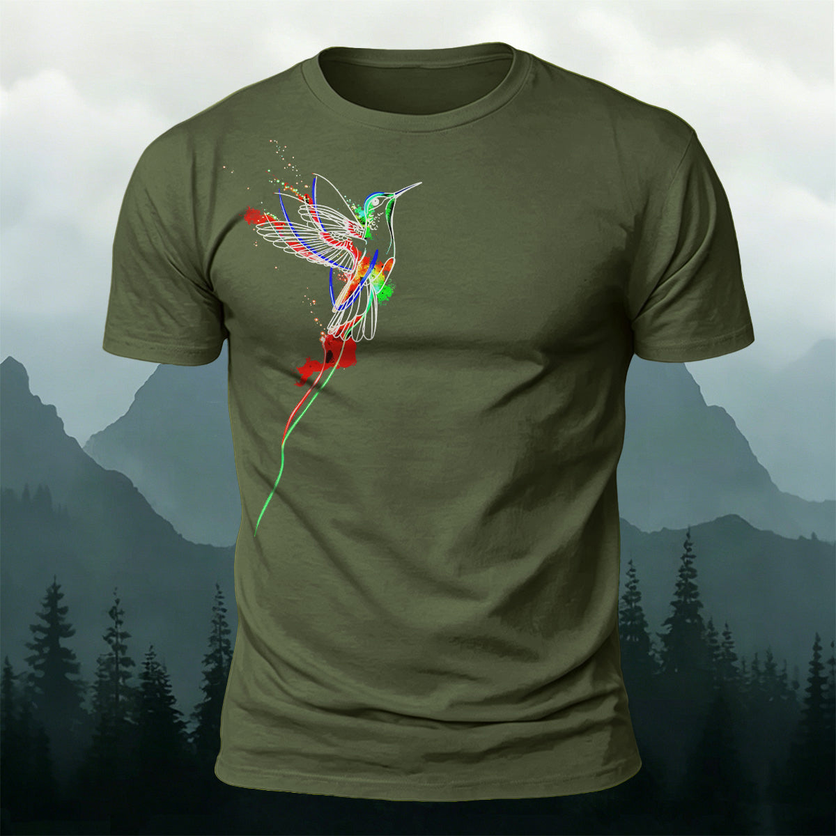 Colorful Flying Bird Natural Style 100% Cotton T-Shirt