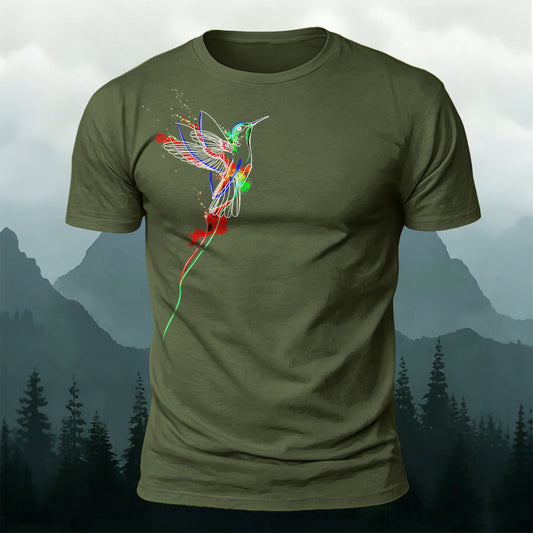 Colorful Flying Bird Natural Style 100% Cotton T-Shirt