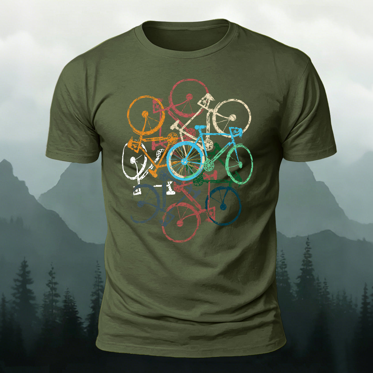 Colorful Bicycle Outdoor Soft Breathable T-Shirt AMG