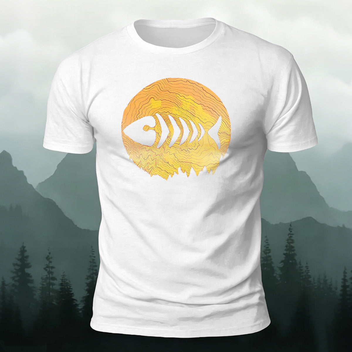Herringbone Pattern Print Casual Skin-friendly T-Shirt White