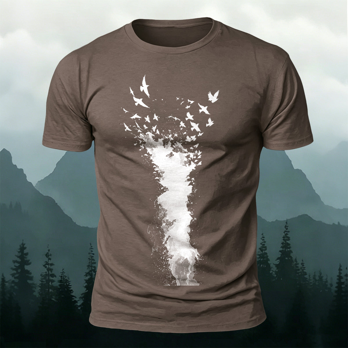 Flying Bird Graphic Casual Breathable Crew Neck Tee CO