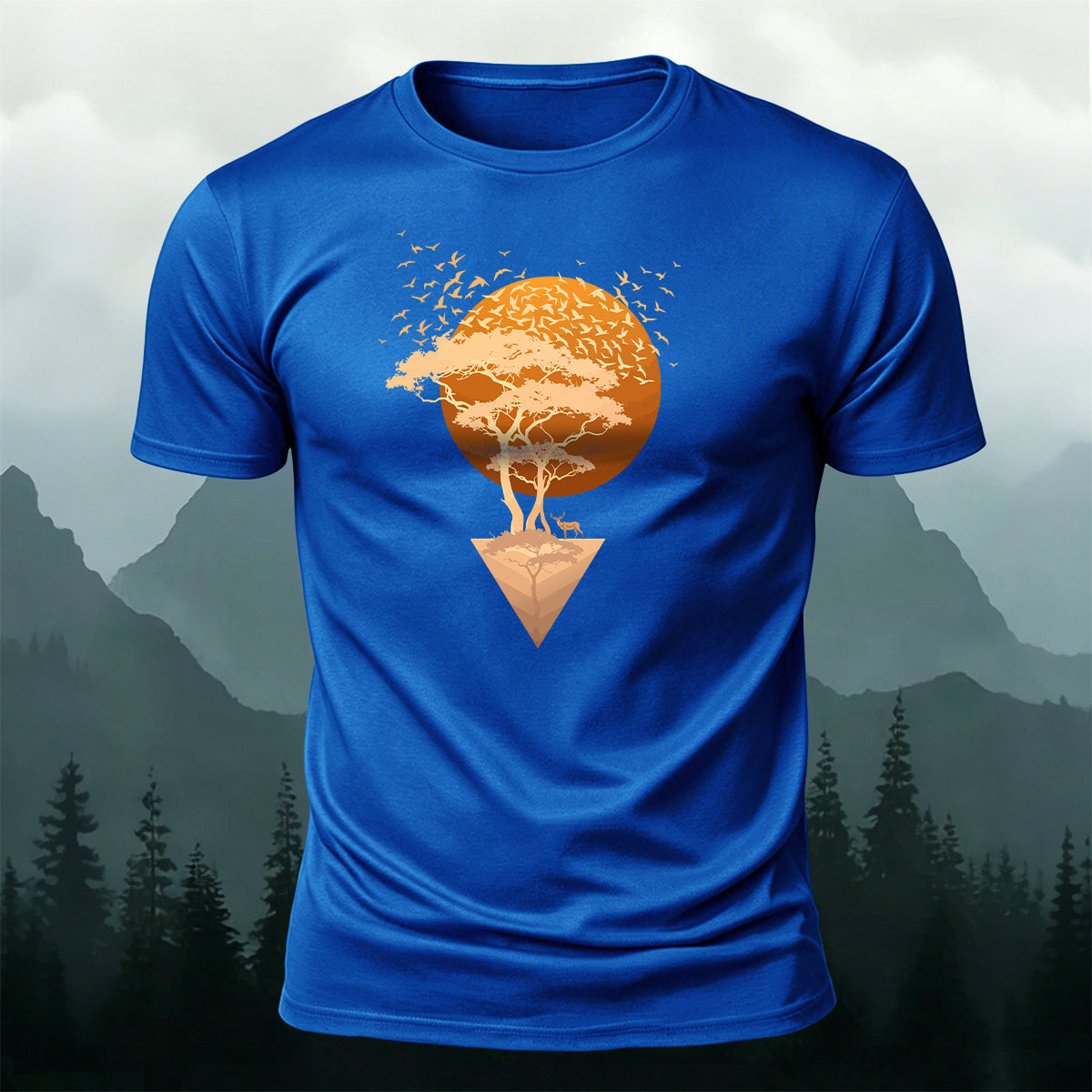 Sunset Forest 100% Cotton Casual T-Shirt