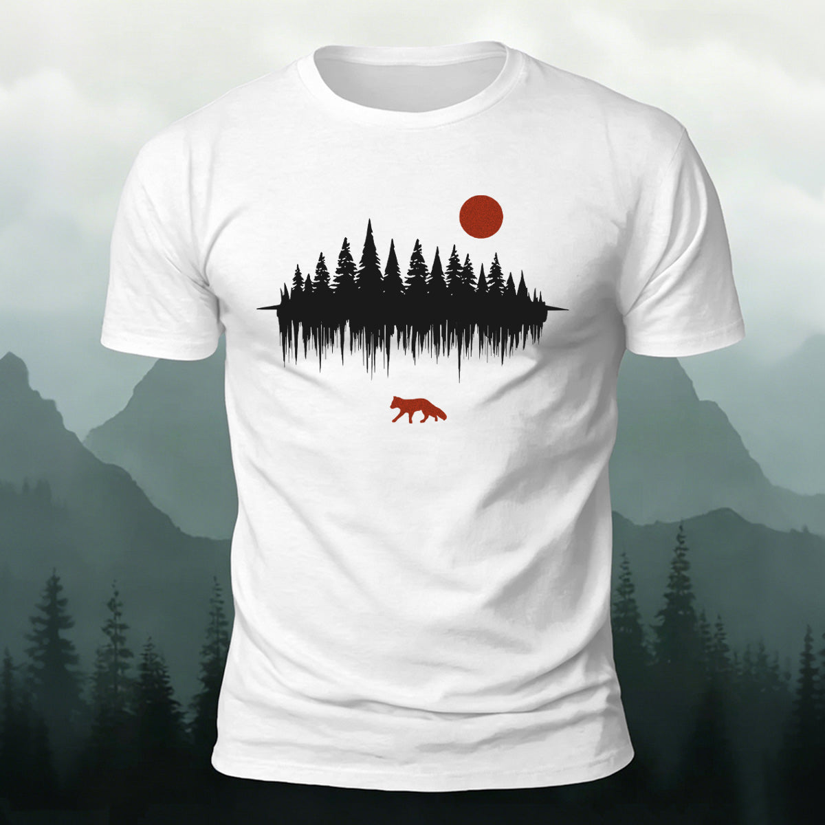 Forest Reflection Natural Leisure Premium Cotton T-Shirt White
