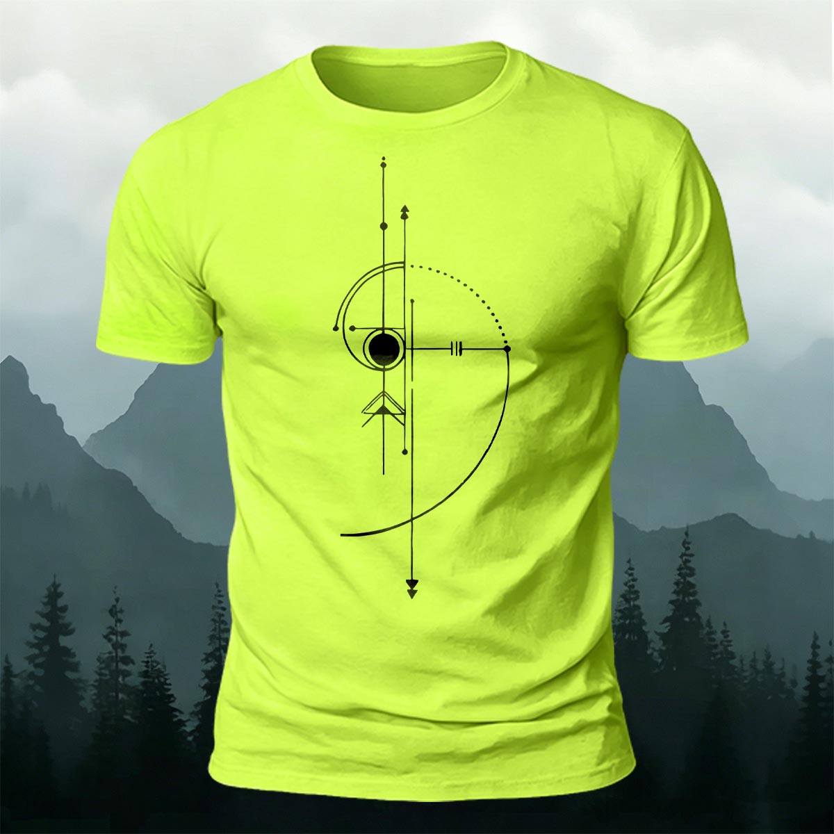 Abstract Geometric Line Casual Breathable Tee