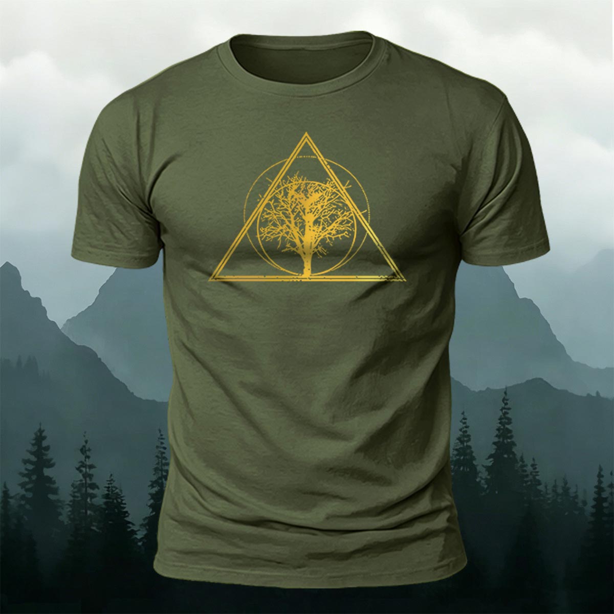 Tree-shaped Pattern Minimalist 100% Cotton T-Shirt