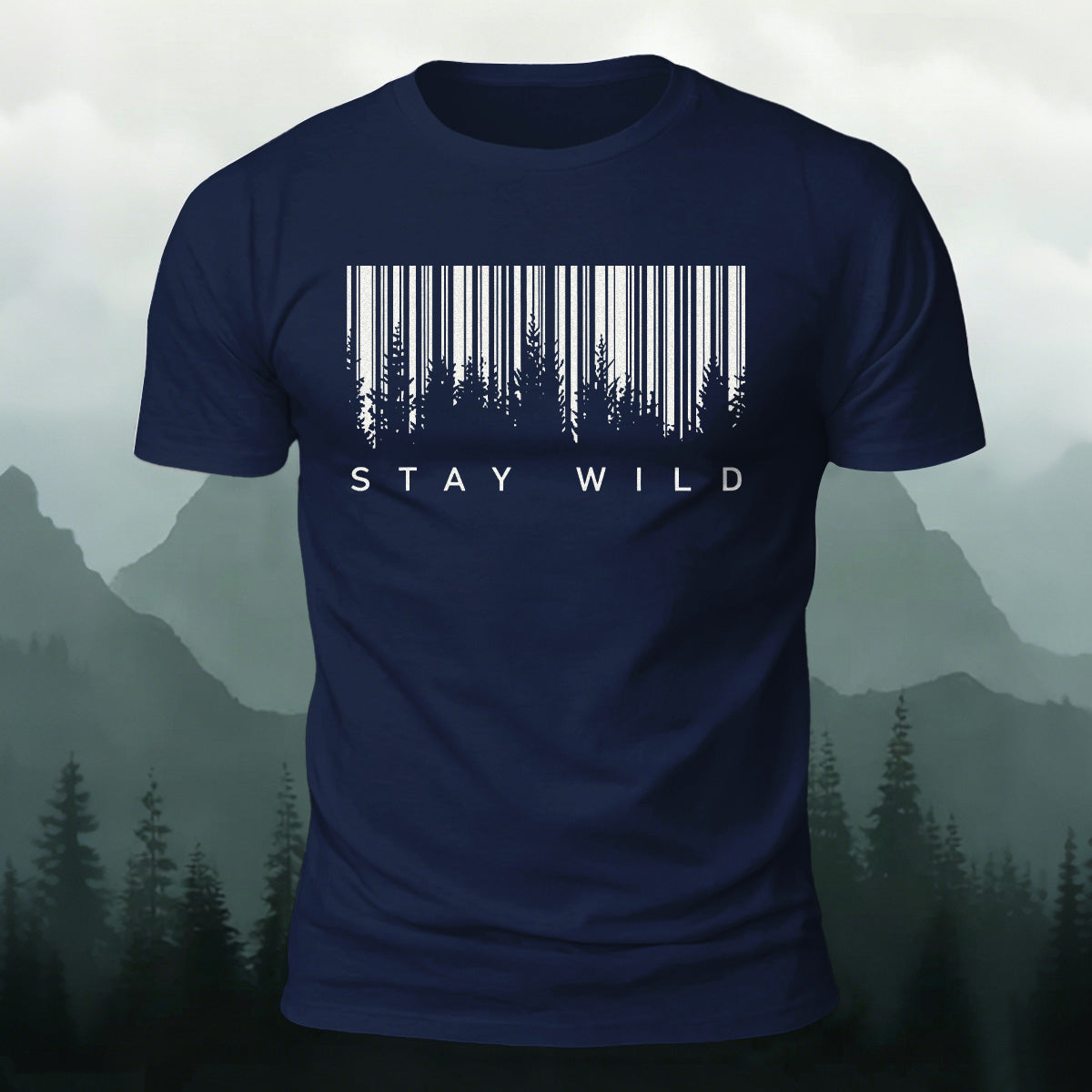 Stay Wild Printed Soft-touch Feel Casual T-Shirt