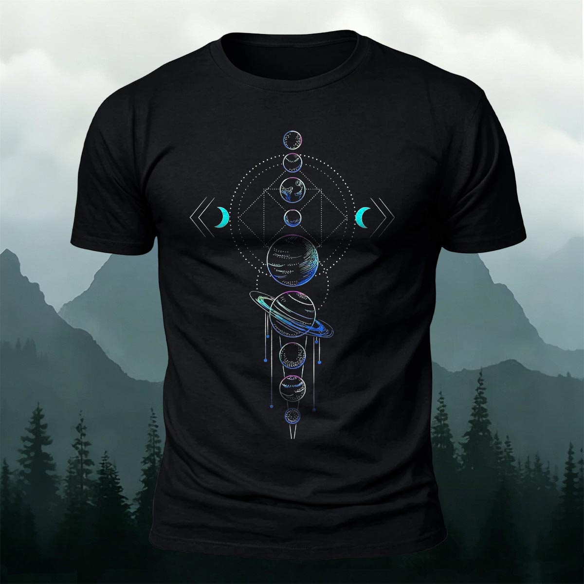 Science Fiction Universe Printed Casual Cotton T-Shirt