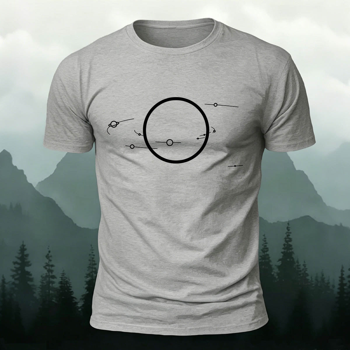 Geometric Space Graphic Casual Premium Cotton Tee