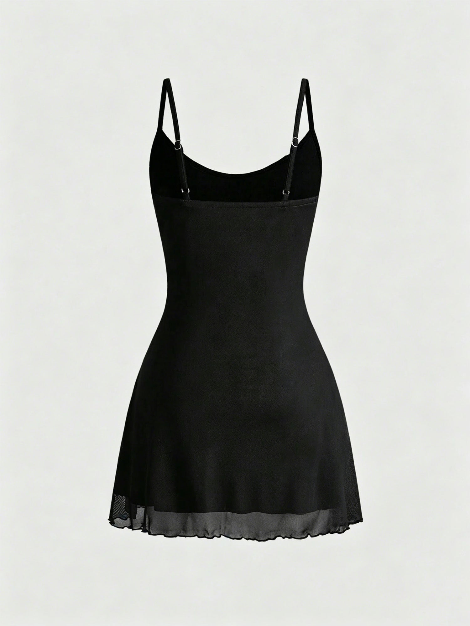 Dark-themed Skeleton-Print Bodycon Spaghetti-Strap Dress