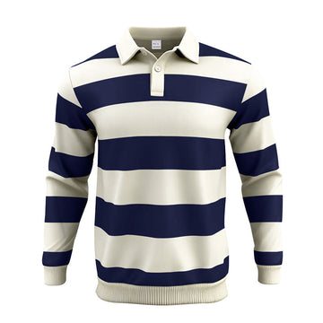 Stripe Long Sleeve Polo T-Shirt