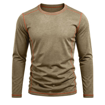 Round Neck Stitch Long Sleeve T-Shirt